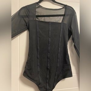 Abercrombie & Fitch - mesh sleeve corset bodysuit - perfect for a night out!